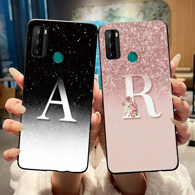 Ốp Điện Thoại Màu Đen Cho Cặp Đôi BLU G51 Plus Vỏ Mềm Chống Trầy Xước Cho BLU G51 Plus Chữ Cái Ban Đ