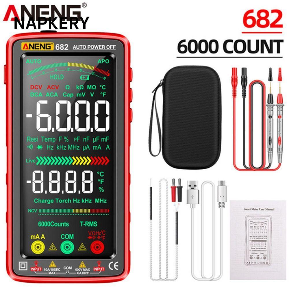 Máy đo điện áp NAPKERY AC / DC có thể sạc lại chuyên nghiệp ANENG 681 682
