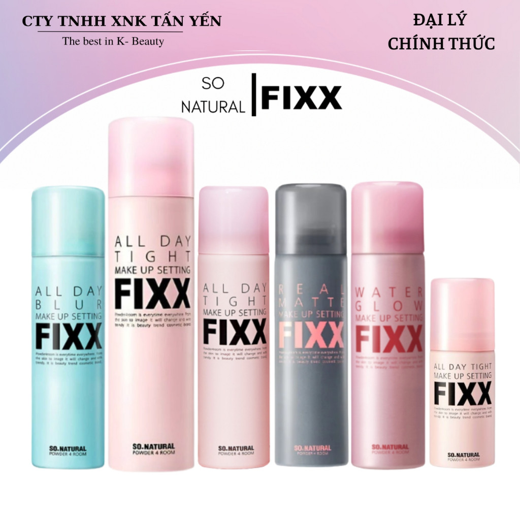 Xịt Khoá Makeup So Natural Fixx All Day Tight Make Up Setting 120ml / Water Real Matte Fixx 75ml / W