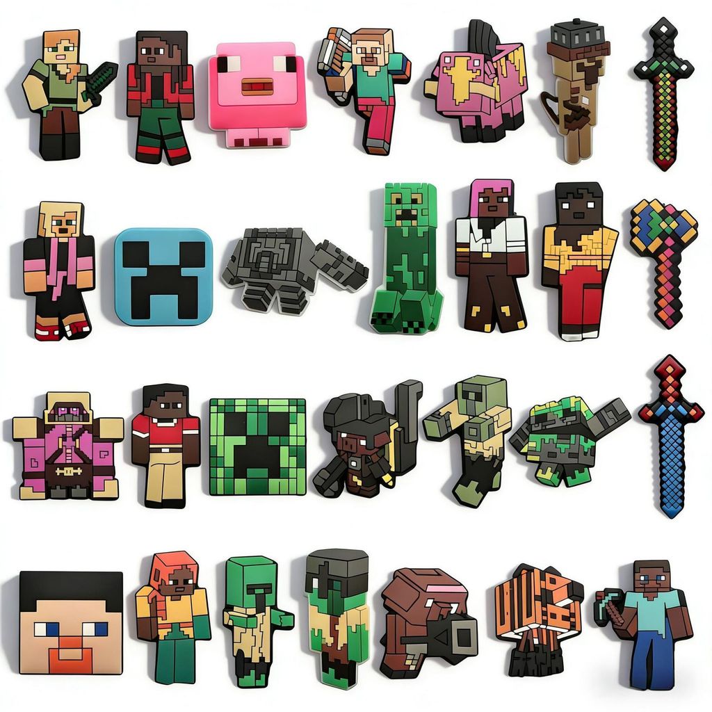 Minecraft Lỗ Giày Giày Hoa Khóa Giày Có Thể Tháo Rời Trang Trí Giày Sân Vườn Trang Trí Khóa