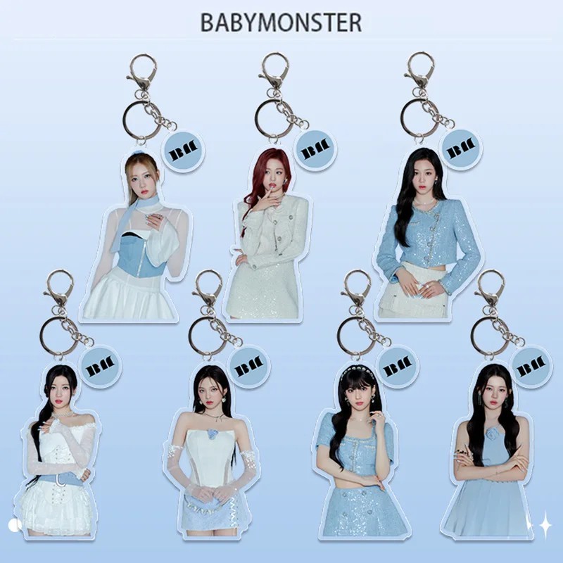 Móc khóa BABYMONSTER Album FOREVER mica acrylic hình Ahyeon Rora Pharita Chiquita Rami Asa Ruka phụ 