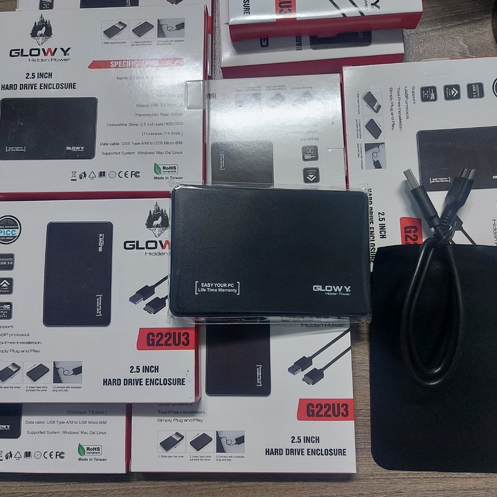 Box HDD GLOWY G22U3 2.5 USB 3.0 Black