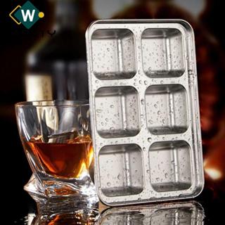 Máy làm đá WAPKTY, Khuôn làm đá viên đông lạnh nhanh bằng thép không gỉ, Di động có nắp hộp đá chống dính