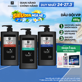 Dầu gội nam cao cấp Romano VIP Passion / Vision / Impress 650g