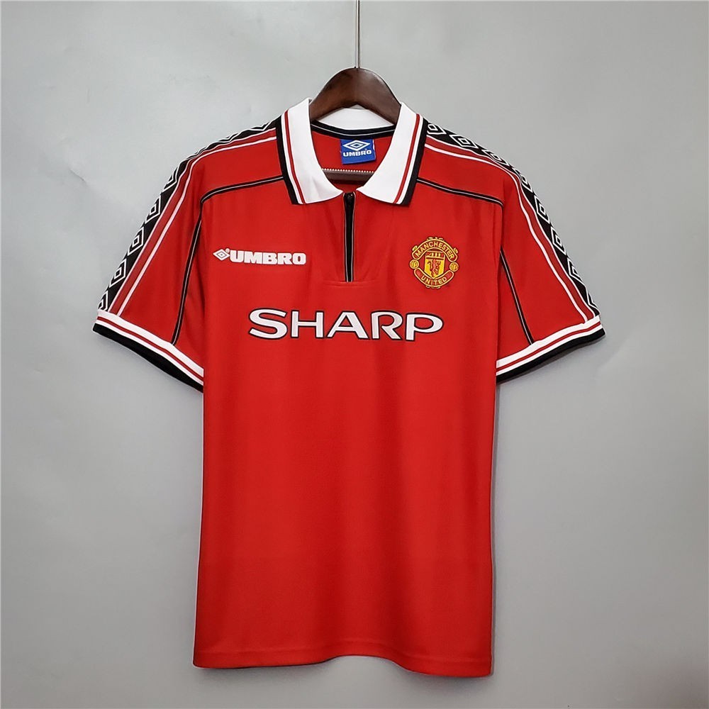 Bóng đá Jersey màu đỏ 98-99 M Home Red Retro