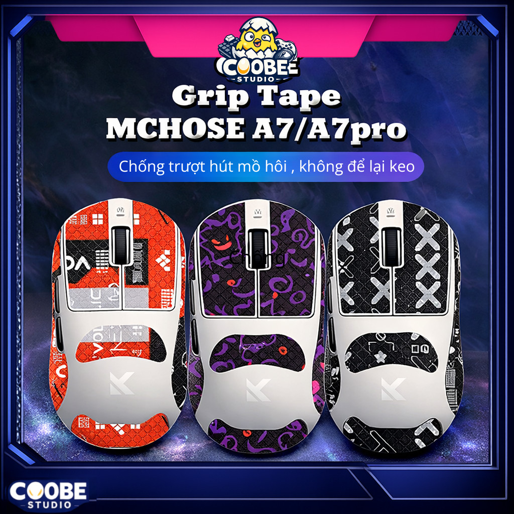 Miếng Dán Chống trượt | Grip Tape Chống Trượt Cho Chuột Mchose A7 | A7 PRO | A7 Ultra