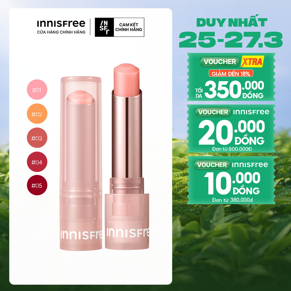 Son dưỡng môi có màu innisfree Dewy Tint Lip Balm 3.2g