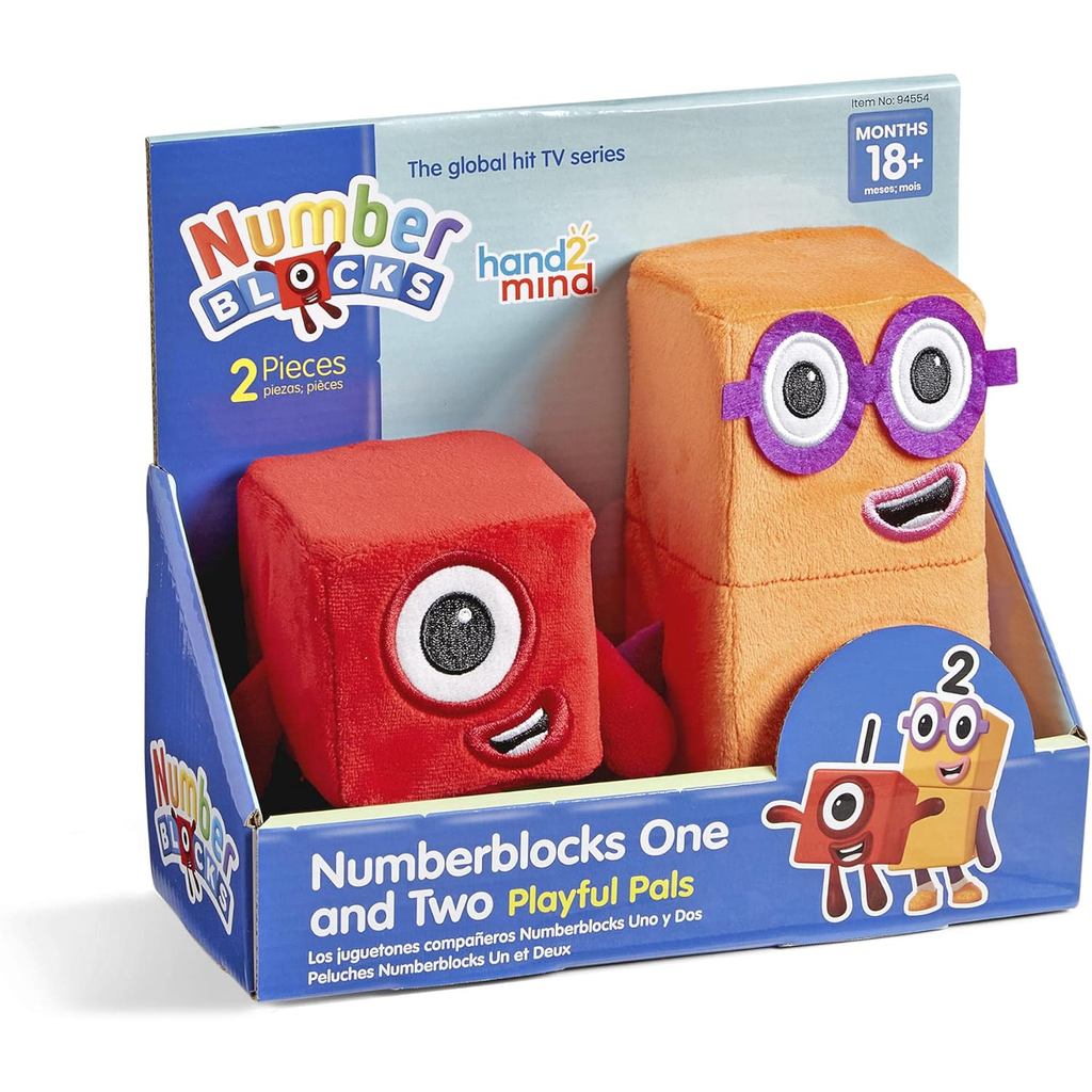Hand2mind Numberblocks One & Two Playful Pals, Đồ chơi hình sang trọng, Số dành cho trẻ mới biết đi,