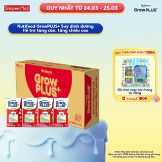 Thùng SBPS Nutifood GrowPLUS+ Suy Dinh Dưỡng (Đỏ) - Tăng Cân, Tăng Chiều Cao (48 Hộp x 110ml) (Bao bì tùy lô hàng)