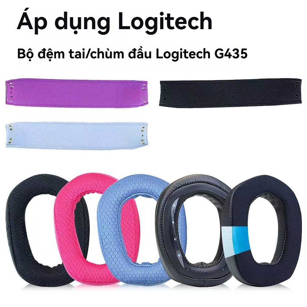 Thích hợp cho Logitech / Logitech G435 Earmuffs Tai nghe Bluetooth g435 Vỏ tai nghe Phụ kiện thay th