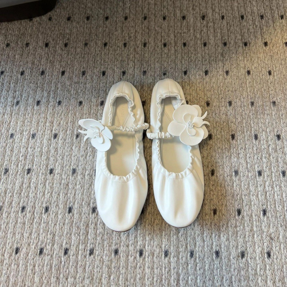 Sheepskin Version~Korean-style new Mary Jane shoes with floral design, flat-soled women's shoes, ver