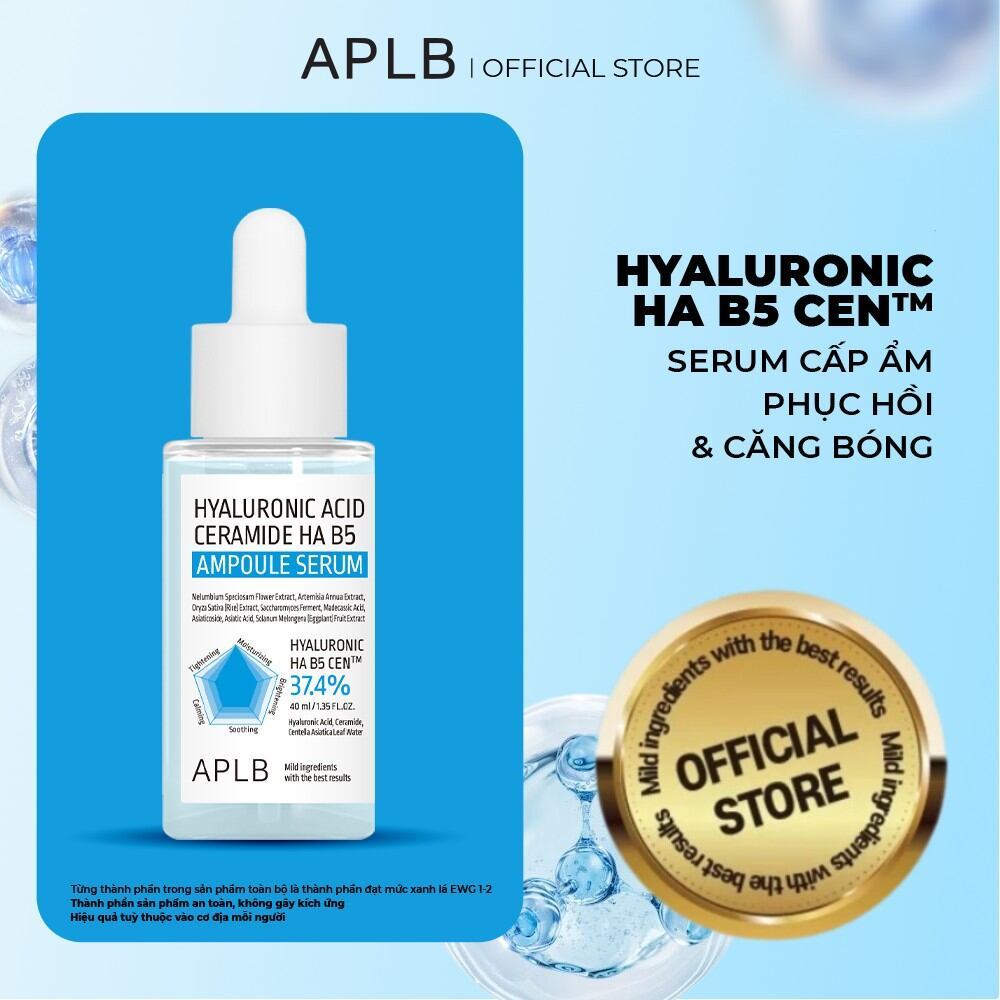 Serum HA B5 Phục Hồi Da 40ml APLB Hyaluronic Acid Ceramide HA B5 Ampoule Serum, Serum Dưỡng Ẩm Cho Da Khô