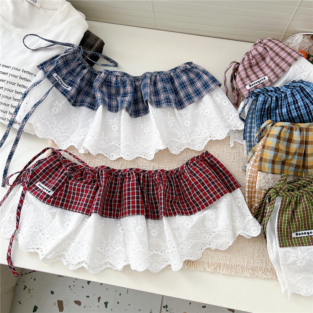 Váy ren kẻ sọc layer, phù hợp mùa xuân hè