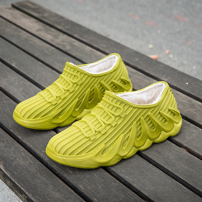 giày bốt nữ cổ cao bốt nữ cao cổ Giày đi mưa lông cừu một mảnh nhẹ chống trượt đế mềm mùa đông