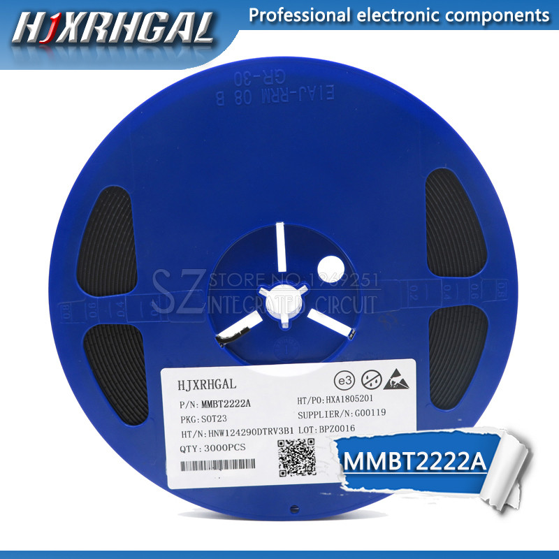 1Reel 3000 CÁI MMBT2222A SOT-23 MMBT2222 2N222 Bóng bán dẫn SMD mới và nguyên bản hjxrhgal