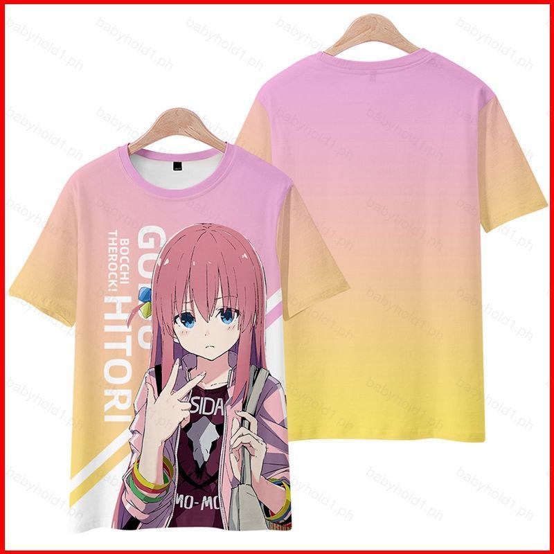 BB1 Anime Áo Thun Bocchi The Rock Tay Ngắn Hàng Đầu Rời Tee Unisex Áo Sơ Mi Thời Trang 3D In BB1
