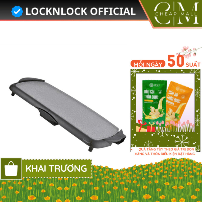 Bếp nướng điện LocknLock Electric Grill Pan EJG262BLK 2000W, Hàng chính hãng, Có tay cầm - CHEAP CSA