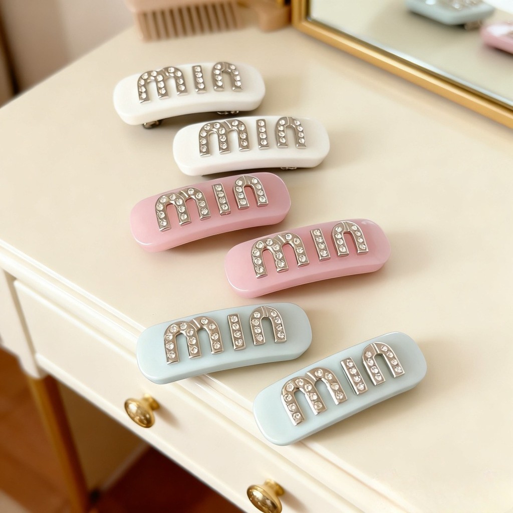 Spot Goods#min Miss Acrylic Rhinestone Hair Clip Light Luxury Sweet Temperament Hair Accessory Fashi