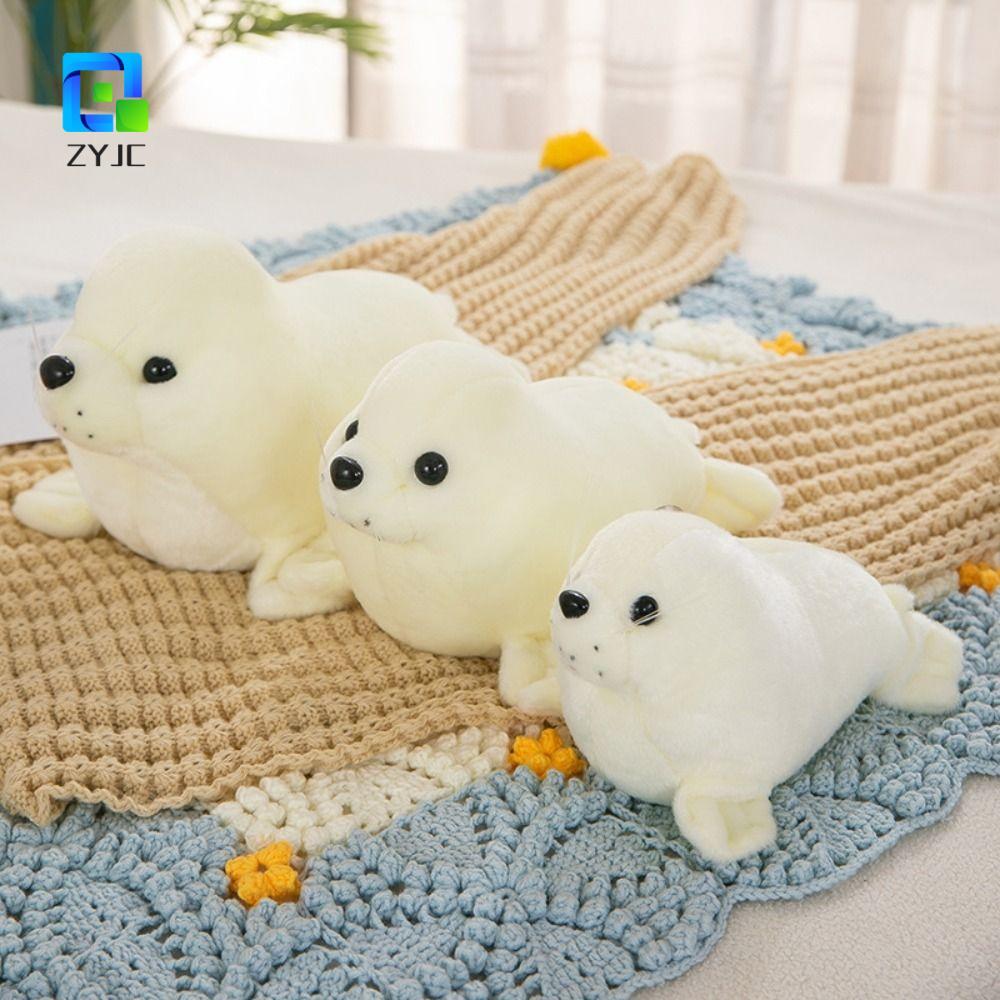 ZYJC Seal Plush Doll, Fluffy Cute Seal Đồ chơi nhồi bông sang trọng, Gối động vật lông sang trọng th