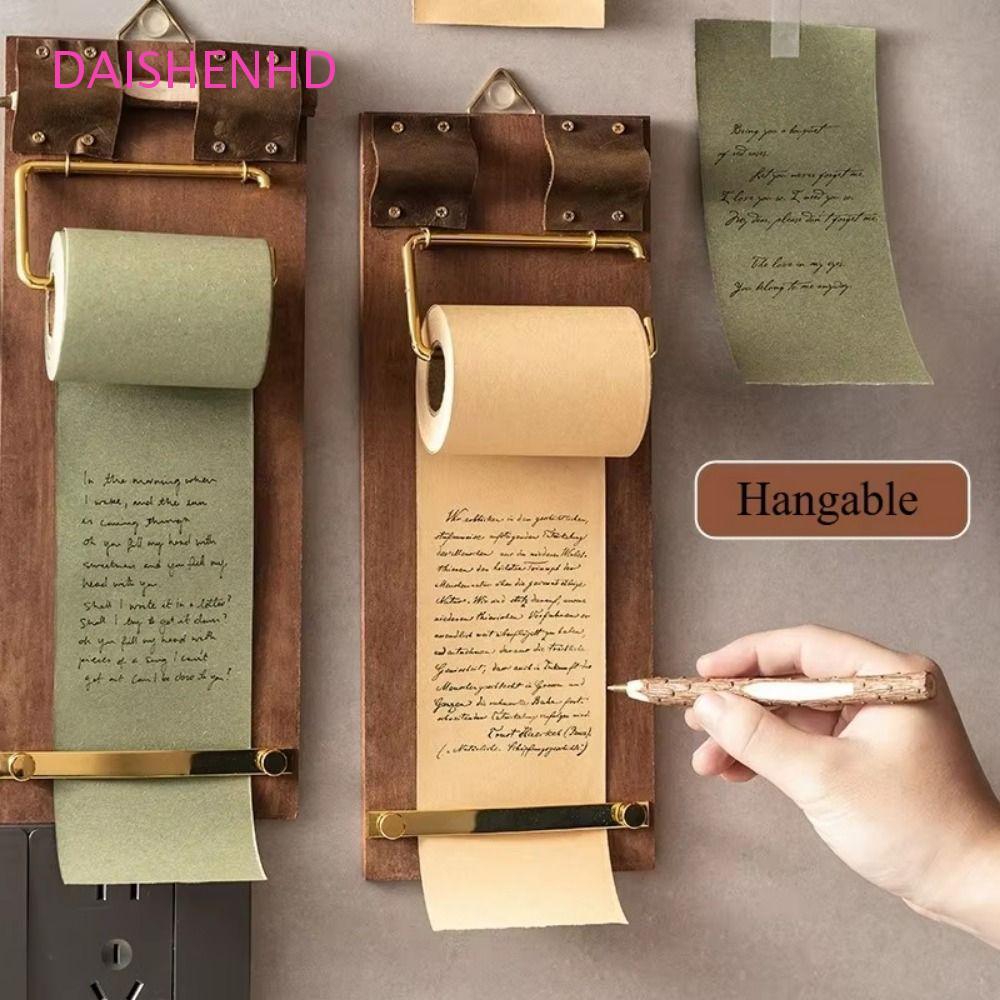 DAISHENHD Vintage Sticky Notes, Retro Tear-Off Roll-Up Sticky Note Board, Memo Pad Hangable Rolled N