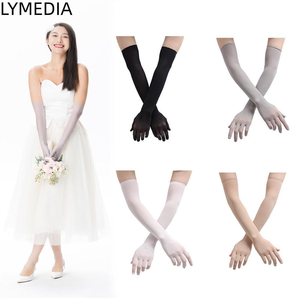 Găng tay trong suốt lưới chống nắng dài LYMEDIA