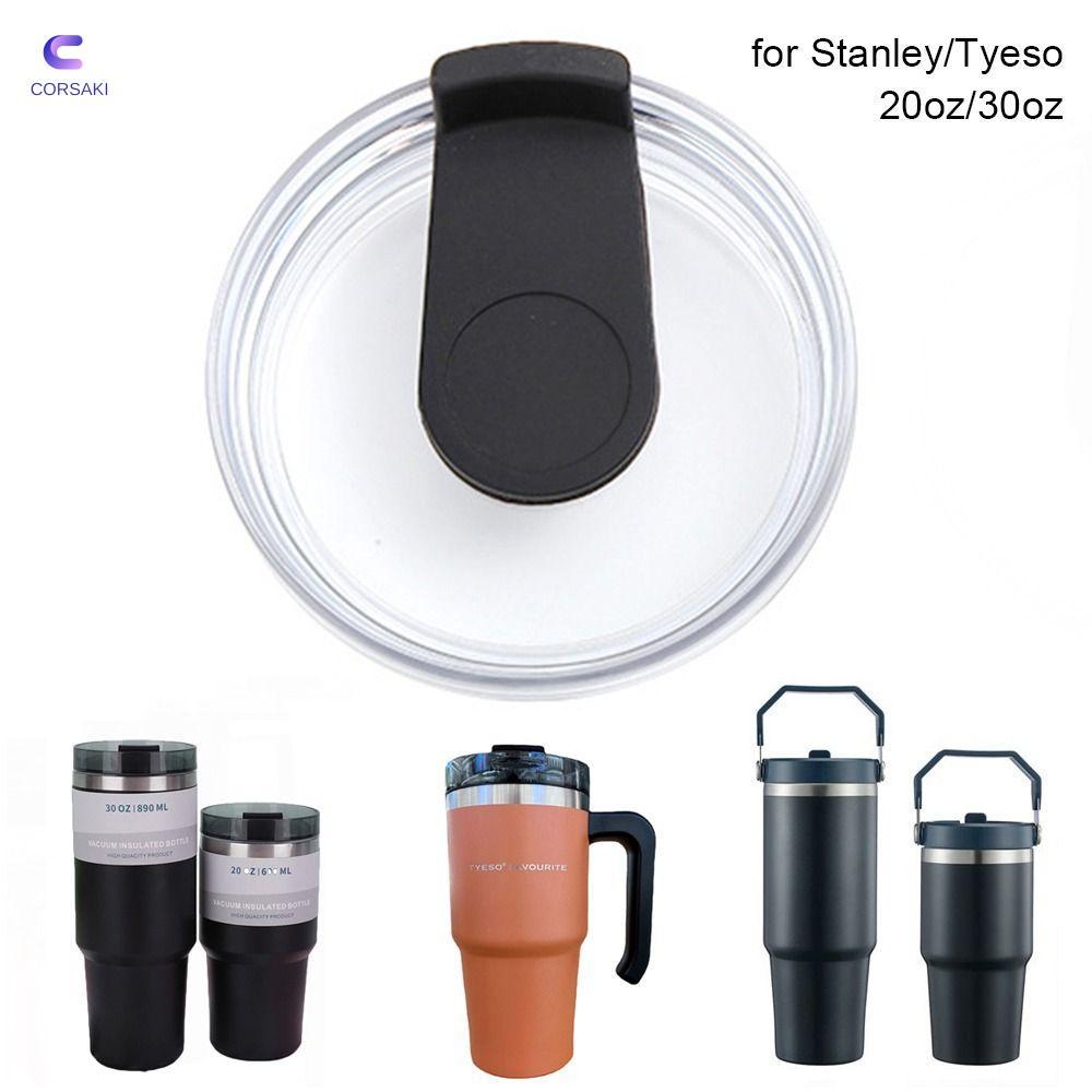 Nắp chai CORSAKI, Nắp cốc chống tràn 20oz / 30oz, Nhựa đen không có ống hút Nắp thay thế niêm phong 