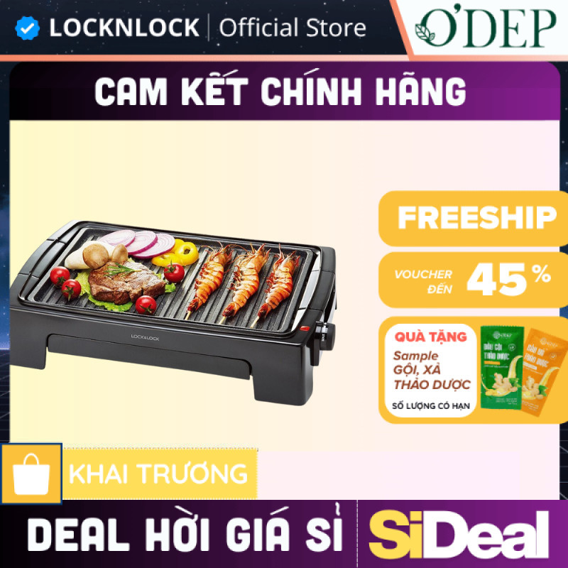 Bếp nướng điện không khói LocknLock Chính hãng EJG232 - Bảo Hành 24 tháng - SIDEAL SIA