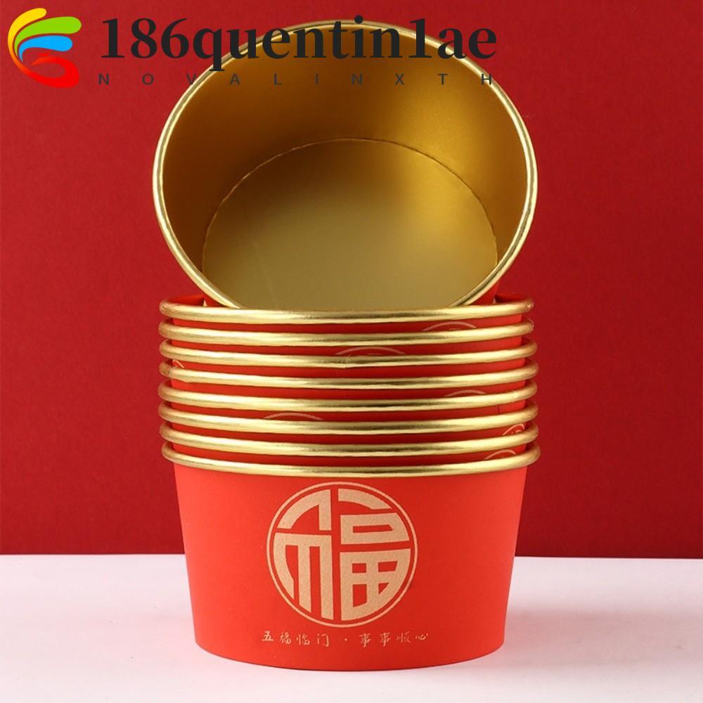 QUENTIN1AE 20 Chiếc Bát Giấy Dùng Một Lần, Bát Năm Mới Dày Từ Phúc May Mắn, Đồ Dùng Dự Tiệc 450ml Gi