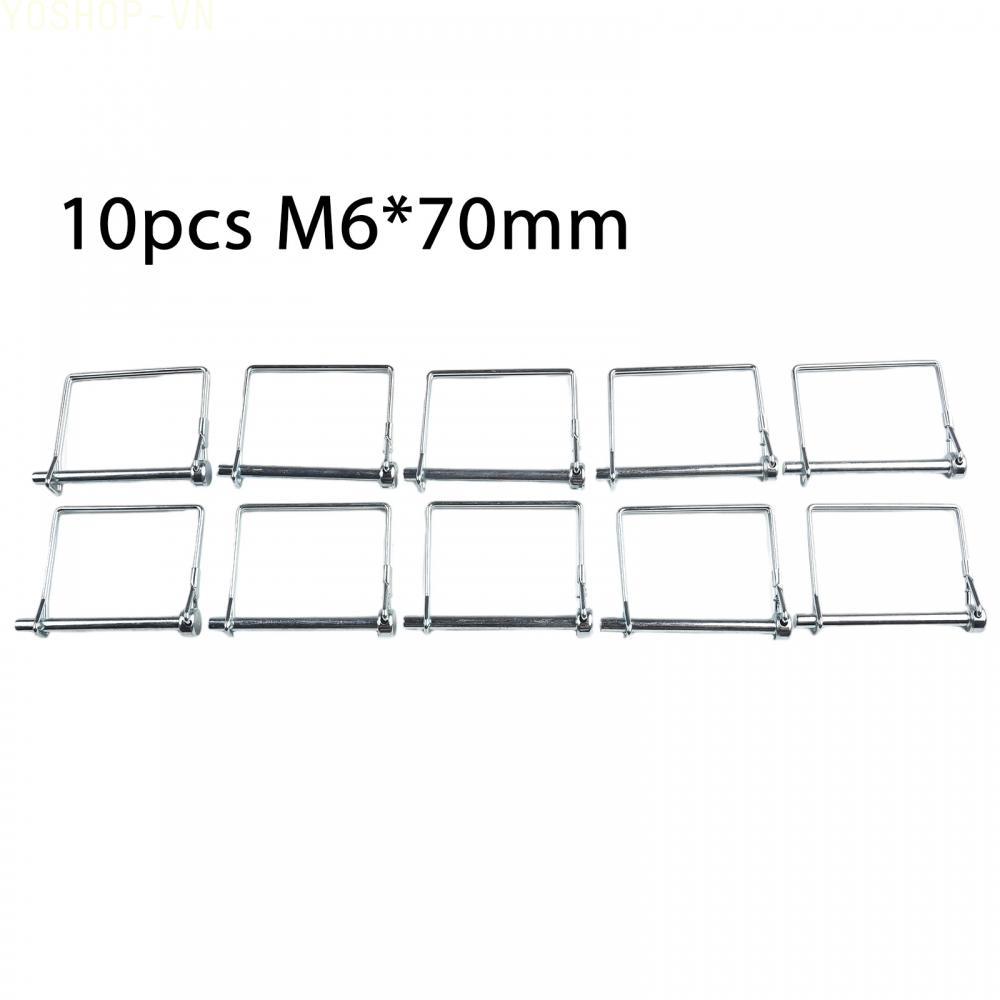 [Ysp]Silver Square Shape Towing Shaft Locking Pin Trailer Coupler Safety 6mm Diameter