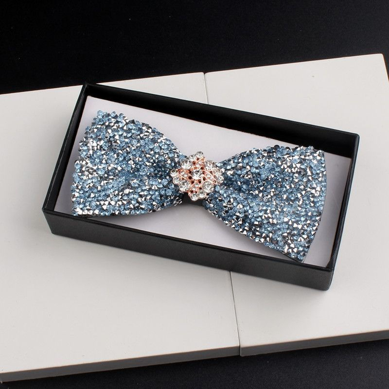 New Product#Gift Box Adult Rhinestone Shiny Bow Tie Men's Formal Wear Wedding Groom Groomsman Host P