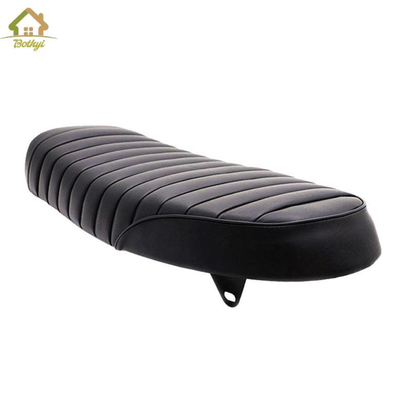 Xe Máy Đen Flat Brat Seat -Rennfahrer Vintage Đệm Yên Xe Thay Thế Cho CB350 CB400 CB450