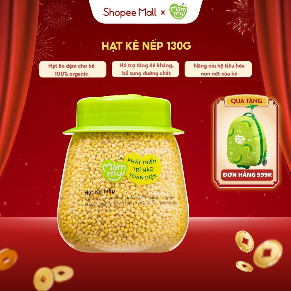 Hạt Kê Nếp hữu cơ Mămmy giàu vitamin B,A,E và melatonin giúp bé ăn ngon và ngủ sâu giấc - 130g