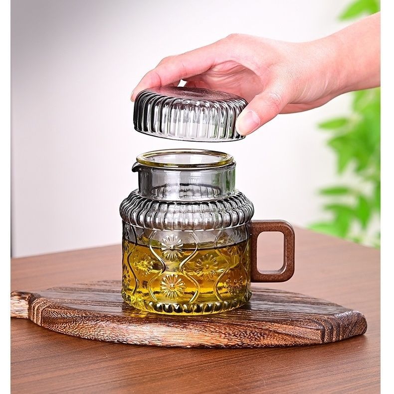 Sản phẩm mới Hàng có sẵn Kính chịu nhiệt Pier Pot Mini Pier Pier Pier Pier Cup Cốc ba mảnh Ấm trà Ấm