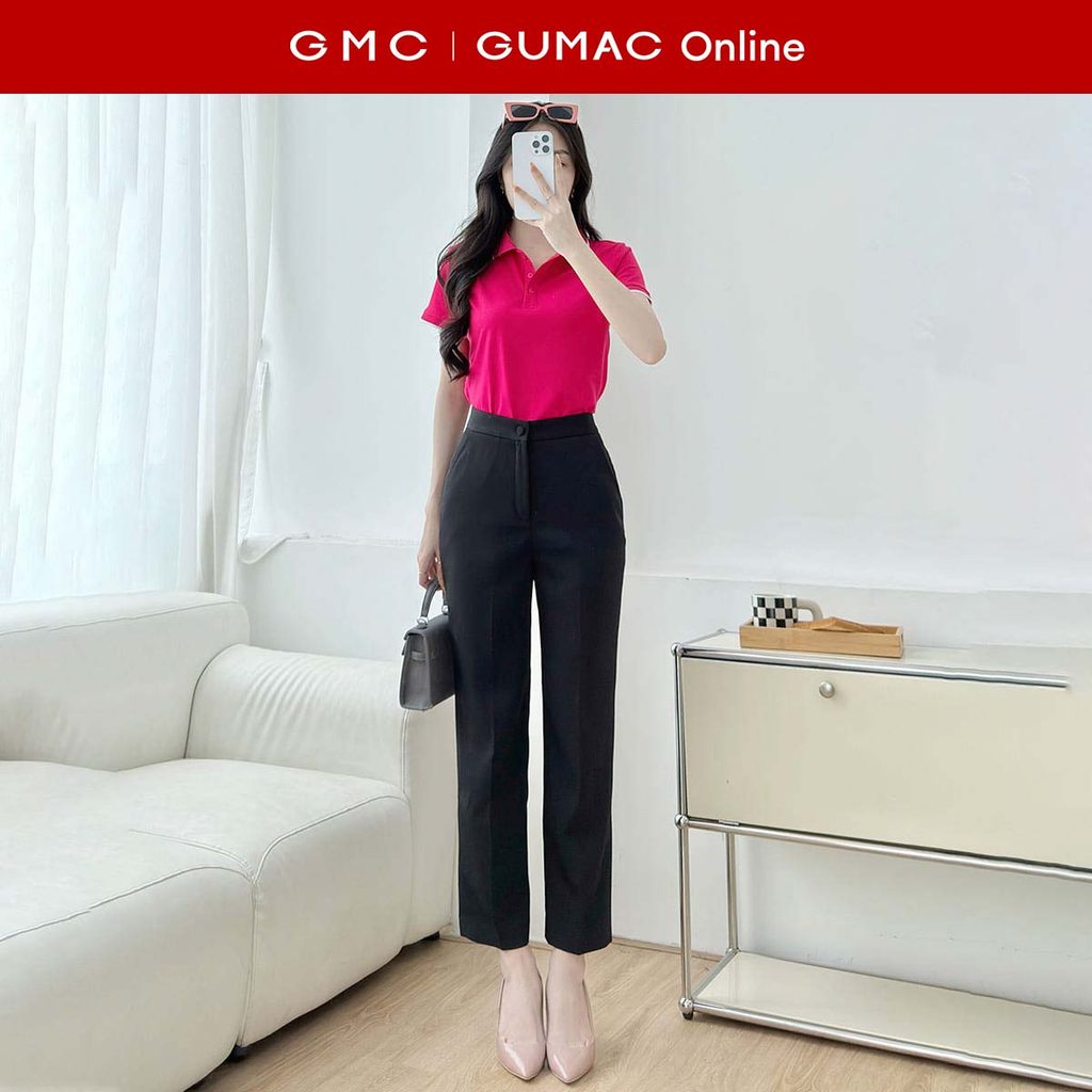 [MUA 2 GIẢM 25K] Quần tây nữ form ống đứng bản lưng rời có túi xéo cài nút bọc thời trang GUMAC QF09
