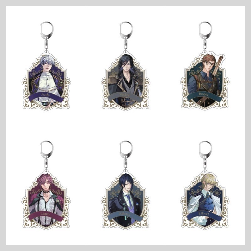 Otome game Ikemen Villains Acrylic Pendant Keychains Holder Accessories Car Key Chain Key Ring Phone