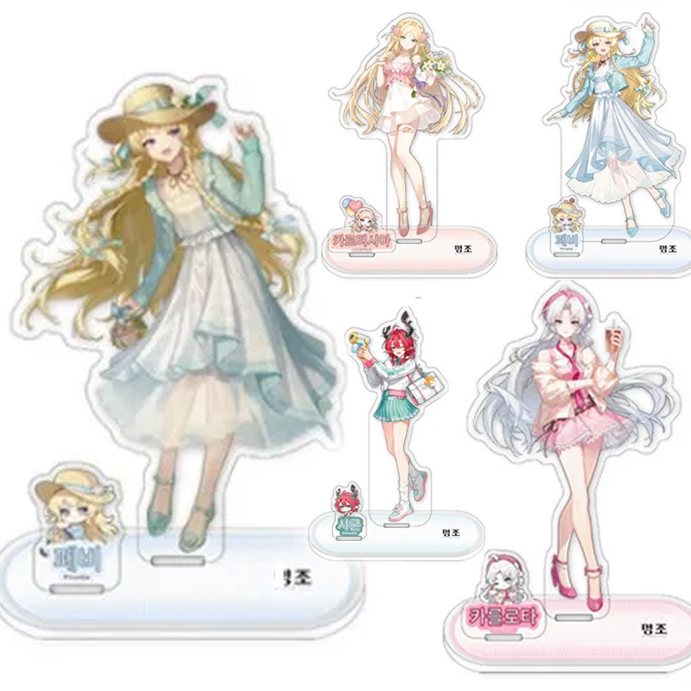 Game Wuthering Waves Cartoon Acrylic Stand Double Figures Cartethyia Phoebe Ciaccona Carlotta Montel