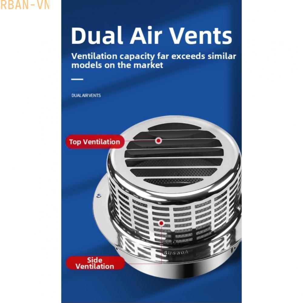 Range Pipe Exhaust Vent Cap Stainless Steel Cover Hood Grill for Outdoor Kitchen