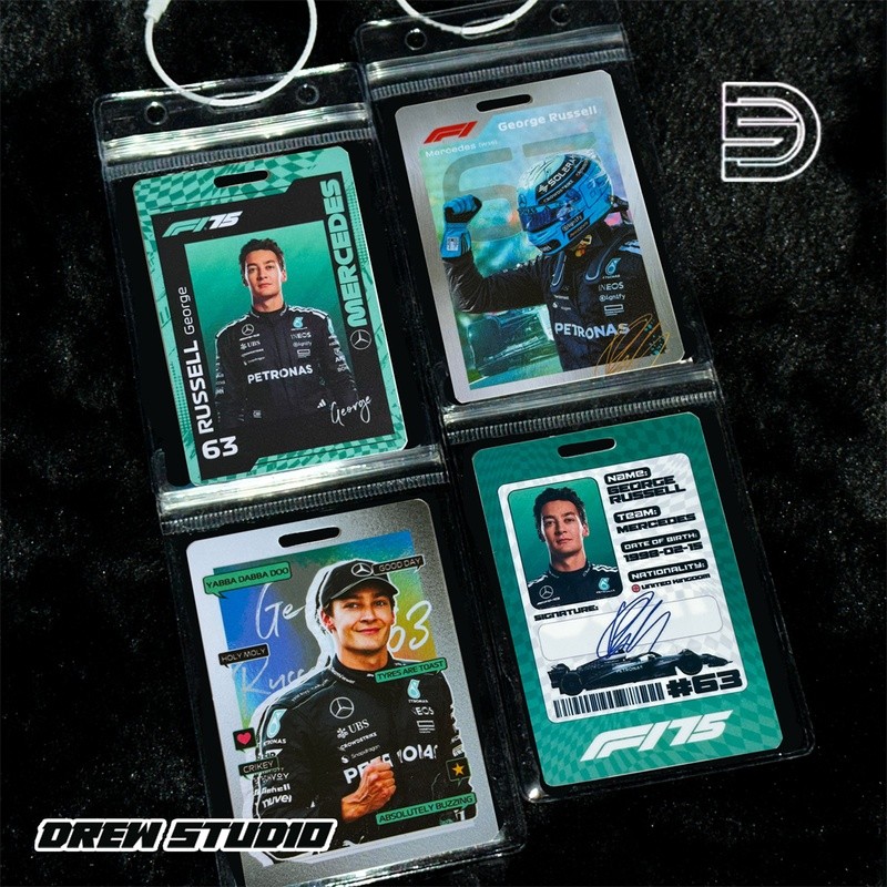 Mặt dây chuyền ba lô PVC Mercedes George Russell Race Pass F1