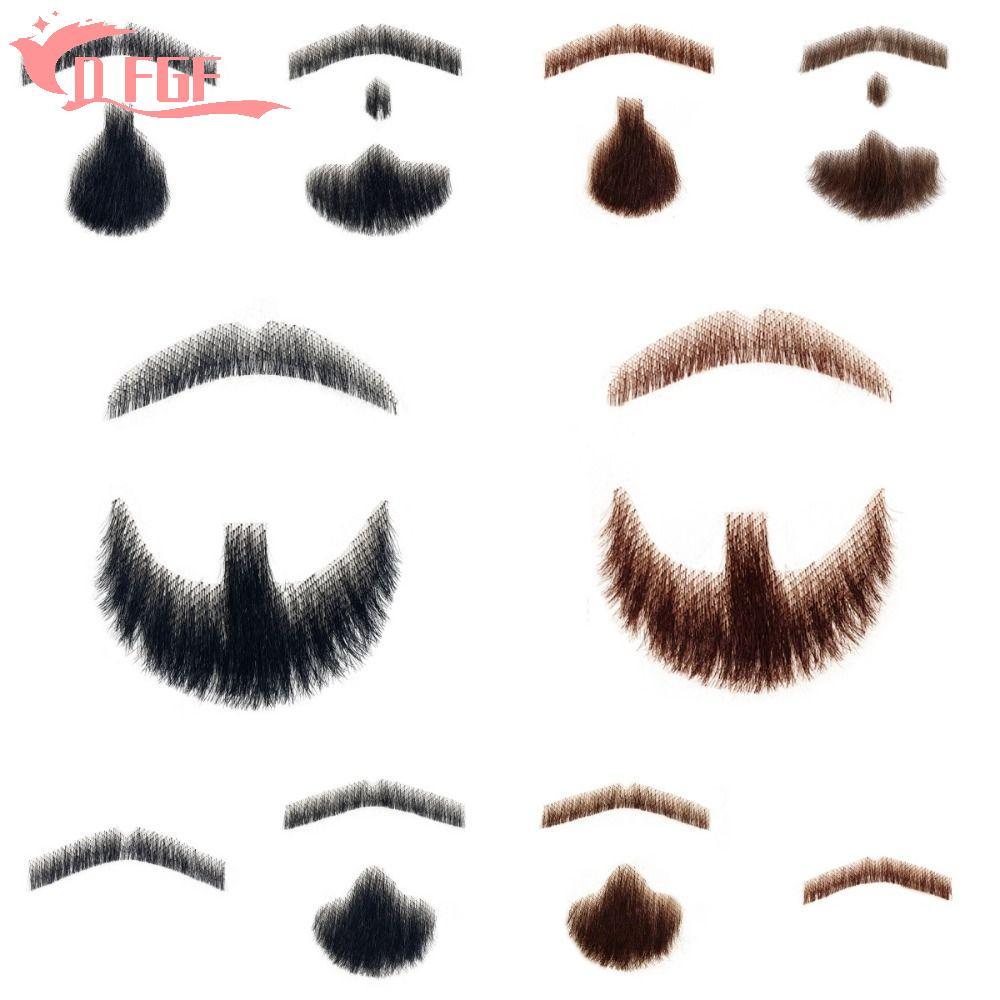 DFGF Râu giả tóc người vô hình màu da nâu, phù hợp cho make-up và cosplay