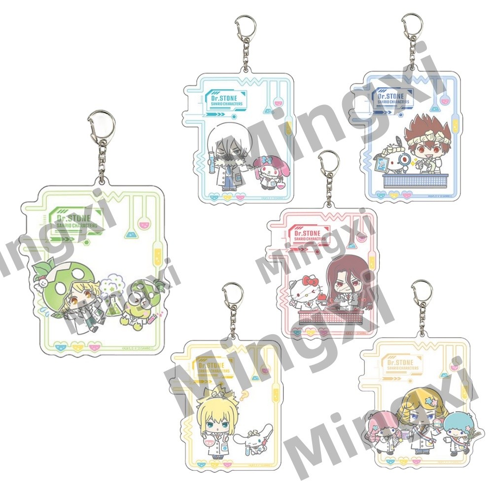 Anime Dr.Stone Acrylic Keychain Model Cosplay Charm Characters Senku Tsukasa Taiju Kuromu Ornament A