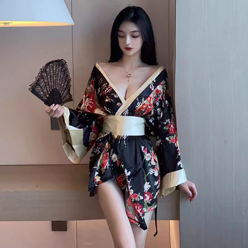 Quần Lót Sâu Phong Cách Nhật Bản Nữ Kimono Nơ In Quần Áo Nữ Gợi Cảm Toyo Dancer Temptation Free Take