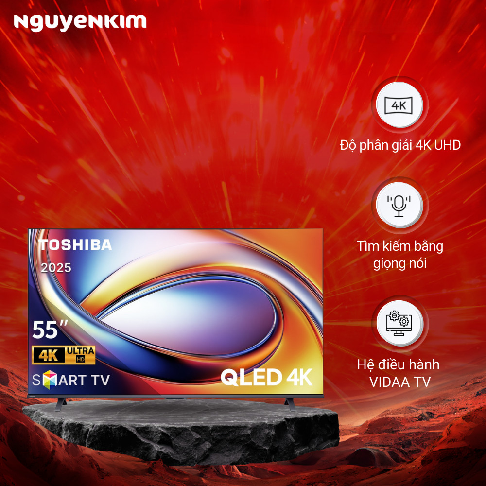 Smart Tivi QLED Toshiba AI 4K 55 inch 55M450RP