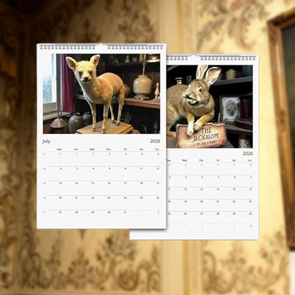 2026 Bad Taxidermy Wall Calendar Awful Taxidermy Monthly Planner for Home Office