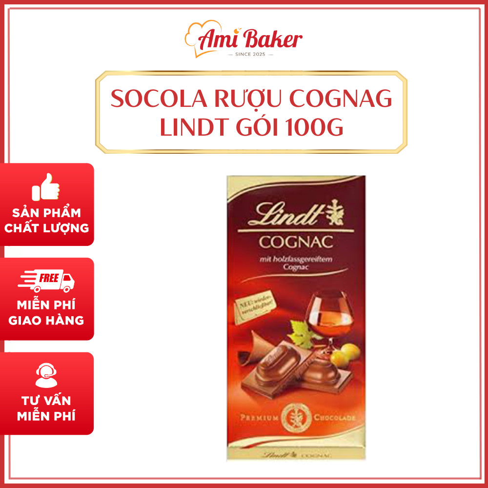 Socola Lindt Cognac Gói 100g – Nhân Rượu Cognac Cao Cấp