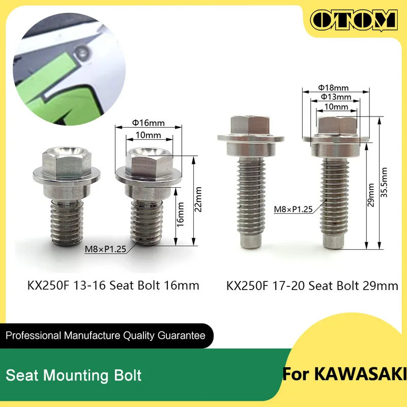 OT M8xP1.25 Bu lông ghế xe máy NUT Vít bên cho phụ kiện KAWASAKI KXF KLXR Motocross PIT D