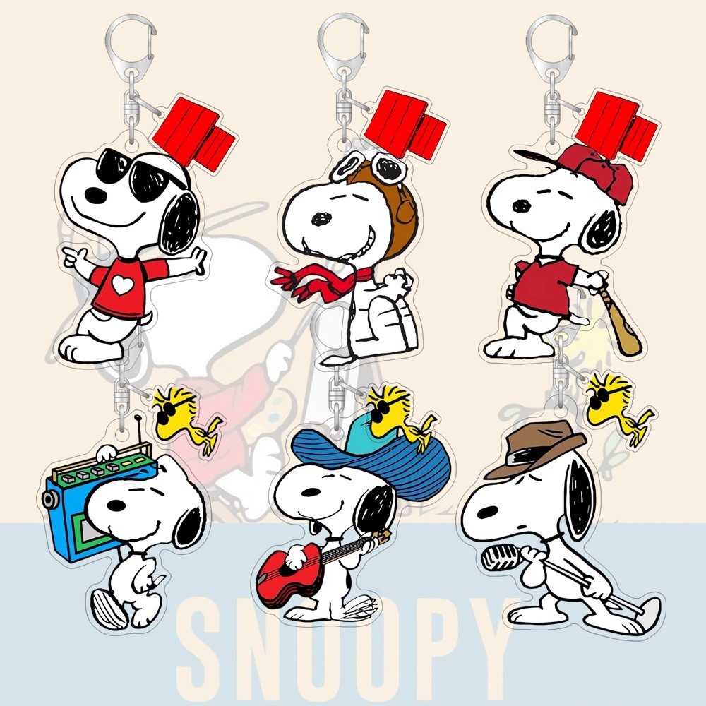Móc Khóa Mica Keychain Snoopy Dễ Thương phụ kiện trang trí chibi dễ thương