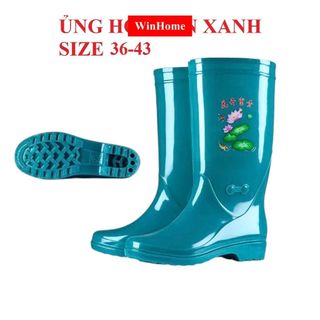 Ủng lao động lội nước Hoa Sen size 36-43 đế chống trượt cho nam nữ, ủng đi mưa