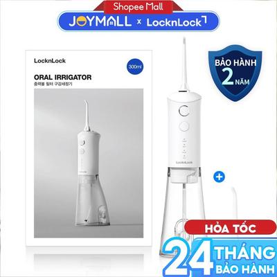 Máy Tăm Nước LocknLock ENR164WHT 300ml, Hàng Chính Hãng, 3 Chế Độ Làm Sạch, Chống Nước IPX7 -JoyMall