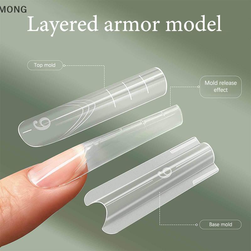 [MONG] Sandwich Dual Nail Forms 280 chiếc 14 Size Extensions-Dual Forms Coffin Almond Nail Forms Top