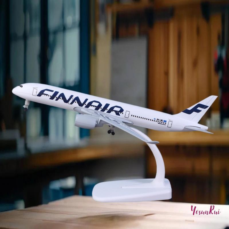YosunRui] 1 Bộ Máy Bay Đúc Kim Loại Hợp Kim Có Bánh Xe 20CM A350 Finnair Bộ Máy Bay Airbus 350 Phần 